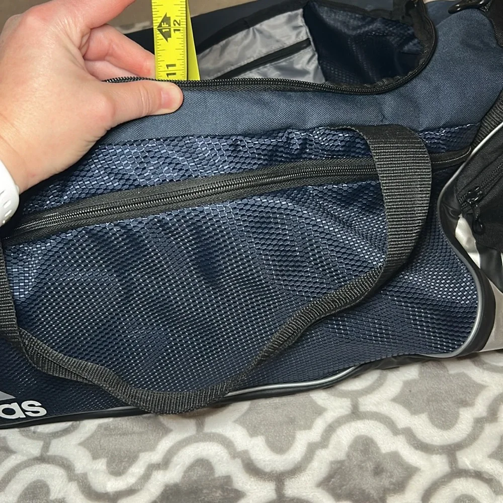 Adidas gym bag, navy blue